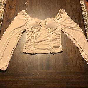 Long sleeved cropped corset shirt